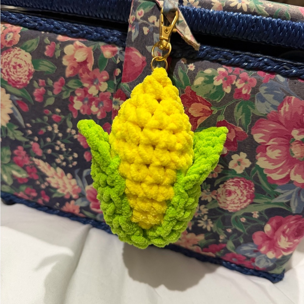 Handmade Crochet Corn Keychain Bag Charm